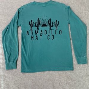 NWOT Armadillo Hat Company Long Sleeve Comfort Colors Tee
